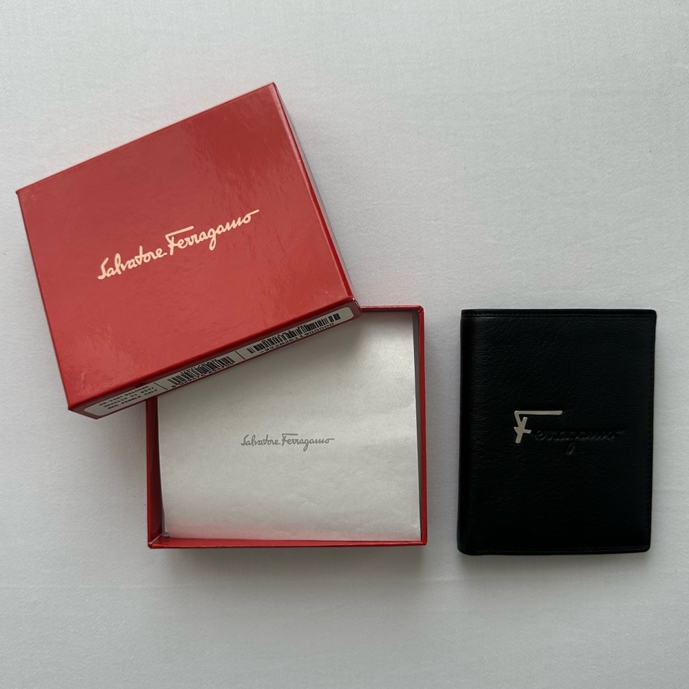 Brand New in box Salvatore Ferragamo Black Leather Wallet